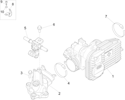 Boîtier papillon - Injecteur - Raccord d'admission