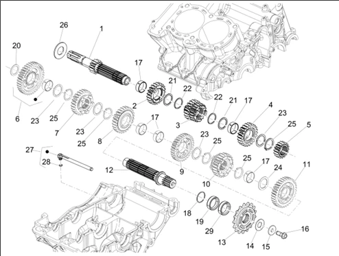 Boîte de vitesses - engrenages