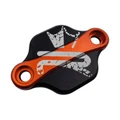 OBTURATEUR POMPE A HUILE 50 A BOITE KRM PRO RIDE BICOLORE POUR MINARELLI 50 AM6/DERBI 50 SENDA, GPR ALU CNC NOIR/ORANGE