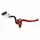MAITRE CYLINDRE DE FREIN 50 A BOITE RADIAL ADAPTABLE DERBI/RIEJU/BETA 50CC ALUMINIUM CNC ANODISE ROUGE (AVEC BOCAL) -P2R