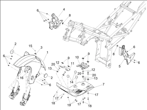 Garde-boue Av.-Embasement