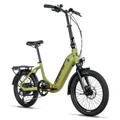 VELO ELECTRIQUE/VAE PLIANT CITY 20 LEADER FOX TIFTON 2026 MIXTE VERT KAKI MAT 8V MOTEUR ROUE AR BAFANG 36V 45Nm BATTERIE 16Ah