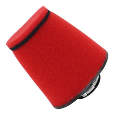 AIR FILTER REPLAY DOUBLE FOAM BIG PYRAMID RED STRAIGHT FIXING (SOLD WITH 5 ADAPTERS)