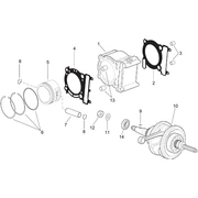 Arbre moteur - Cylindre - Piston