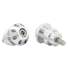 DIABOLO MOTO M8 ALU CNC TETE FRAISEE ARGENT (PAIRE) -AVOC