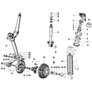 Fourche/tube direction - ensemble butee dir.