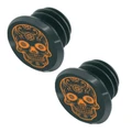 HANDLEBAR END PLUG - FOR MTB - SWITCH SKULL BLACK/ORANGE (PER 2 ON CARD)