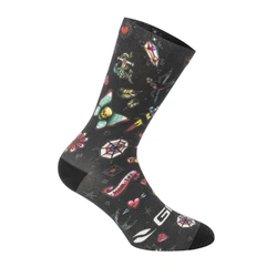 CYCLING SOCKS - SUMMER - GIST COMICS BLACK - Euro 43/47 - Height 16CM (PAIR) -5863