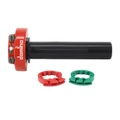 POIGNEE DE GAZ MOTO ON ROAD DOMINO COMPETITION XM2 TIRAGE RAPIDE ALU ROUGE (DOUBLE CABLES)