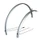 MUDGUARD FOR URBAN/TREKKING- ON STAYS- 28'' STRONGLIGHT R'LIGHT 55mm - MATT GREY- Stainless steel rods mounting (COMPLETE SET)