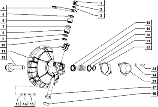 Couvercle d'embrayage (guidon)