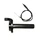 THROTTLE  HANDLE FOR MOPED REPLAY -SHORT STROKE- ALUMINIUM - BLACK (WITH TRANSMISSION CABLE + ADJUSTER SCREW M10X125)