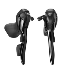 LEVIER/MANETTE ROUTE PATIN MICROSHIFT 9V. DOUBLE ALU NOIR COMPATIBLE SHIMANO (PAIRE SACHET POUR ATELIER)