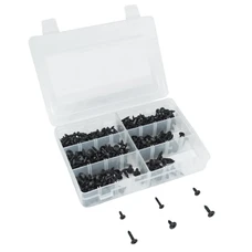 VIS DE CARROSSERIE/CARENAGE/CAPOTAGE DIAM 6 A 10mm ACIER NOIR (ASSORTIMENT) (COFFRET DE 420 PIECES) -P2R