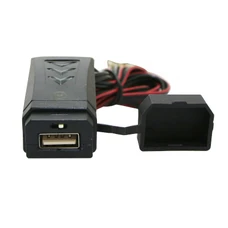 CHARGEUR PRISE USB AVOC 12V 2A AVEC INTERRUPTEUR + FIXATION GUIDON ET CARROSSERIE (ETANCHE) (LONG 57mm - LARG 25mm - HAUT 22mm)