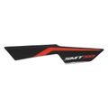 DECAL - ON HEADLIGHT (RIGHT) "PIAGGIO GENUINE PART" 50 GILERA SMT/RCR 2018>BLACK/RED  -2H003069
-