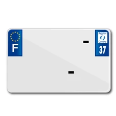 PLAQUE IMMATRICULATION MOTO TIFLEX ALU PREPERCEE 210x130 DEP. 37 VIERGE (VENDU PAR 10)