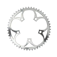 CHAINRING FOR ROAD BIKE- 5 Arms- 46T.Ø 110 -OUTER- ALUMINIUM SILVER- 7075 TA ZEPHYR (SHIMANO TYPE) 9/10Speed.